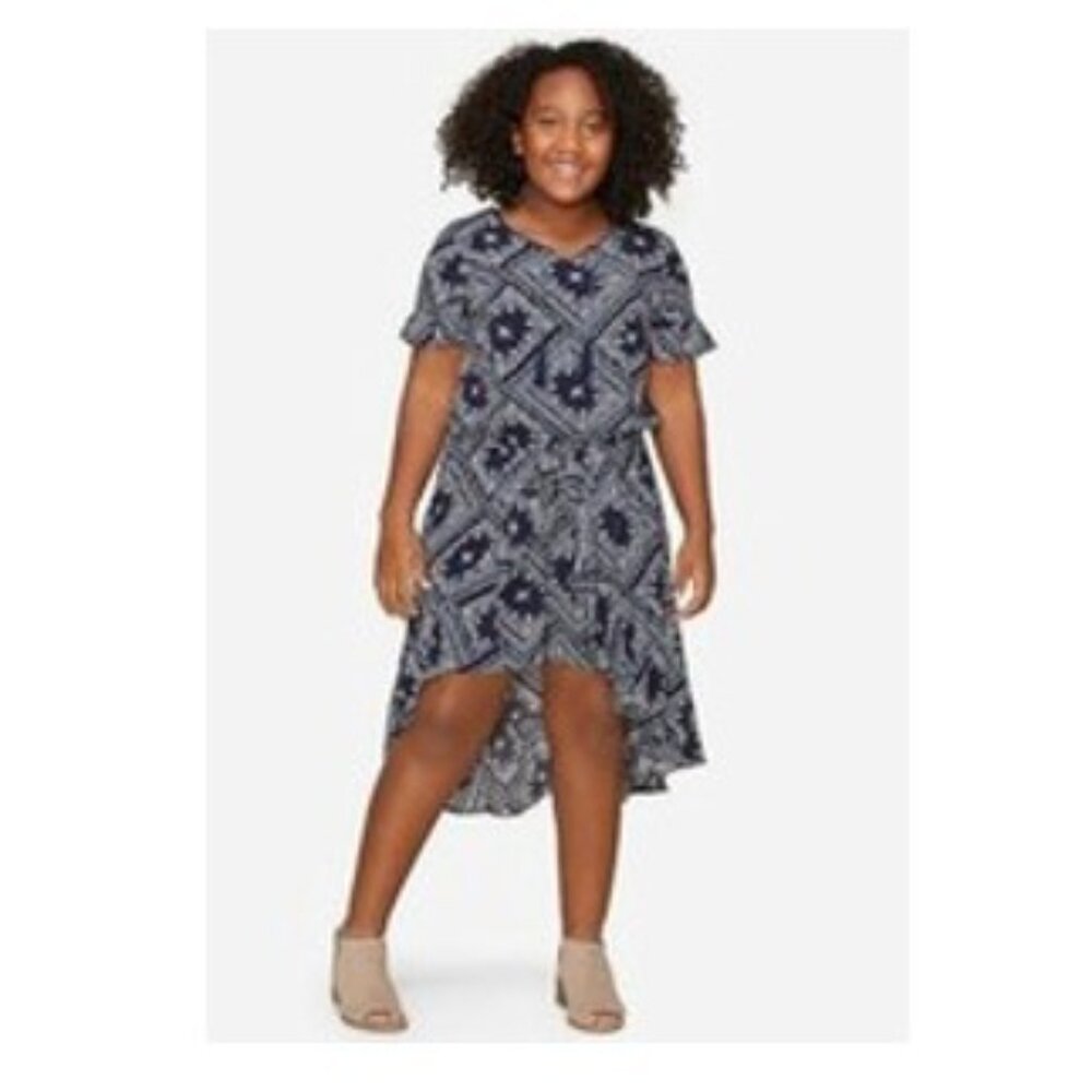 Justice Hi/Low Romper - Girls Size 20 Plus - Navy Print - NWOT